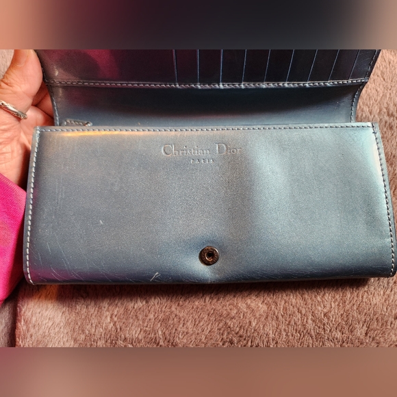 Christian Dior Metallic Blue Patent Long Wallet - Picture 7 of 9